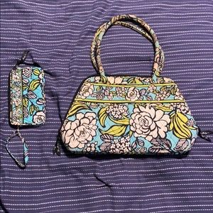 Blue green and white Vera Bradley shoulder bag